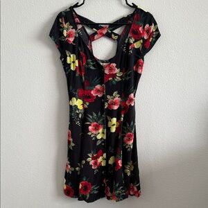Hollister Black Floral Button Front Dress – Size Small